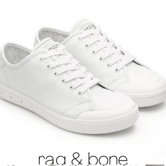 New! Rag & Bone Standard Issue Lace Up White Leather Sneaker Size 6.5 and Size 8 - Picture 2 of 11